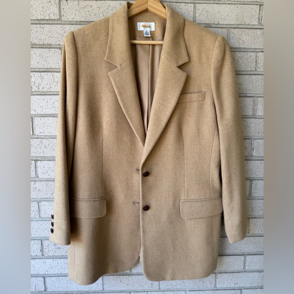 Vintage Talbots Camel Hair Blazer, Coat Oversized Minimalist Size 14